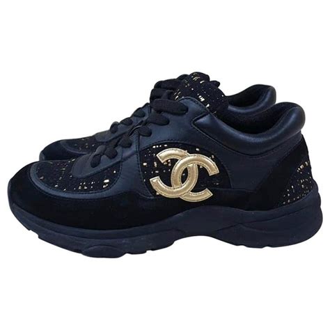 chanel sneakers tweed black|chanel sneakers price.